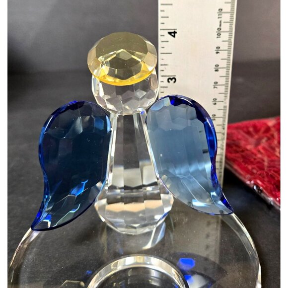 Partylite Sparkle Lite Crystal Angel P9773 Tealight Candle Holder Blue Wings - Picture 7 of 10